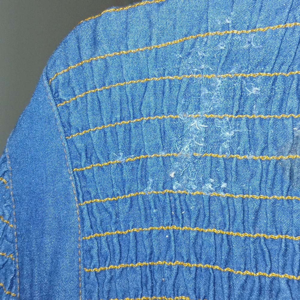 Blue Textured Button-Up Jacket - image 6